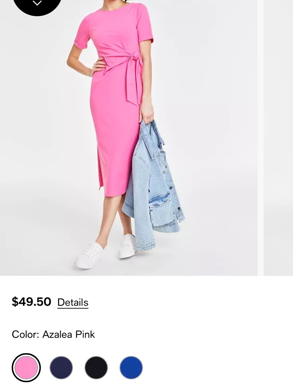 Macy's Azalea Pink Tie-Waist Midi Skirt